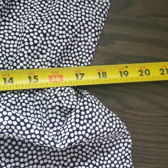 Liz Robert's 14 Vintage Long Sleeve Dress Blue Navy Polka Dot Print - Picture 14 of 15